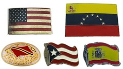 Flag Belt Buckles Men Unisex Metal Silver Gold Women North South America Us New