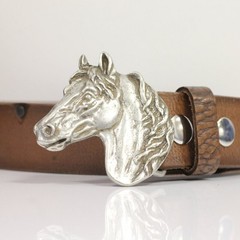 Vintage Horse Head Belt Buckle Antique Silver – Timeless Design for Everyday Use