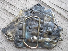 VINTAGE CAST METAL SCHOONER 12 SAILS NAUTICAL SAILING SHIP SAIL BOAT BELT BUCKLE