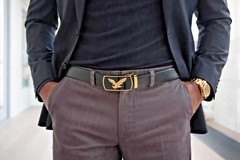 Men Eagle Decor Automatic Buckle Belt