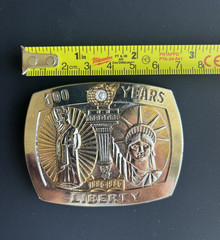 100 Years of Liberty 1886-1986 Belt Buckle – Sterling Treasury Original Box NOS
