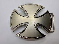 Maltese Celtic Iron Cross Gothic Punk Biker Vibe Cutout Outlined Belt Buckle