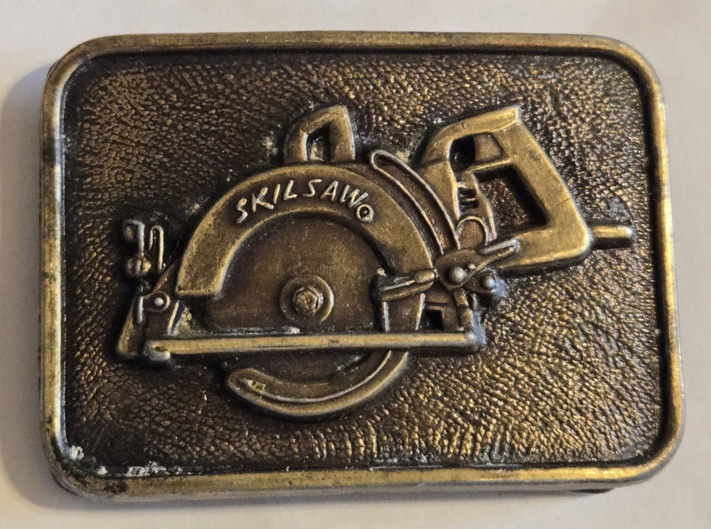 Vintage Used SKILSAW belt buckle circular saw Skil Corp Chicago IL Illinois A7