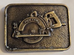 Vintage Used SKILSAW belt buckle circular saw Skil Corp Chicago IL Illinois A7