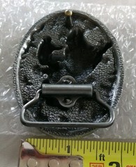 COWBOY BULL RIDER RODEO WESTERN FLORAL DESIGN BELT BUCKLE