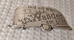 Not All Who Wonder Are Lost Metal Belt Buckle Camping Travel Camper Trailer
