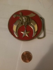 SHRINE SHRINER CRESCENT MOON MASON BELT BUCKLE FREEMASON