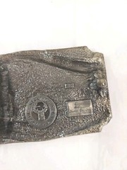 NIB Siskiyou 1983 WASHINGTON Belt Buckle w/ Cabin Deer Mountain Scenery