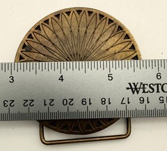 Vintage Adazy of Denver Brass Belt Buckle Geometric Sunburst Design