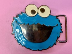 Sesame Street 2009 Cookie Monster Blue Muppet Character Belt Buckle