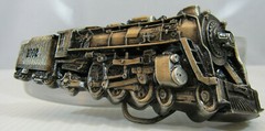 Locomotive Belt Buckle Vintage Brass Bergamot 1978 USA 4&Prime;w VG Pre Owned b21