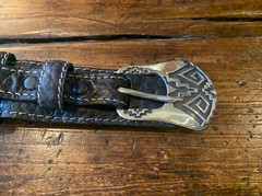 Navajo James Reid LTD Style Sterling Silver Belt Buckle Set 33-37-1.25”✅🦬