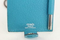 Hermès Blue Chevre Mini Note Cards with 925 Silver Pencil 1012h27