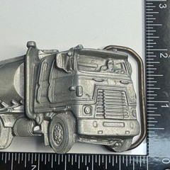 Tanker Truck Belt Buckle Pewter Tone Metal Made in Mexico Reissue