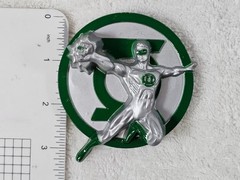 Green Lantern Metal Belt Buckle Silver Toned Green Enamel Superhero 3&Prime;