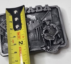 Nevada State Belt Buckle, 3D Image, Heavy, Gold Miner Casino, Signed 1982 H-20