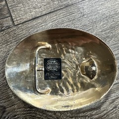 Crumrine Western Bronze Belt Buckle Gold Tone Bucking Horse made in USA