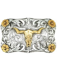 AndWest Steer Head and Classic Flowers Belt Buckle – 742