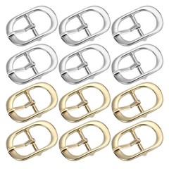 12Pcs 0.7&Prime; Single Prong Metal Roller Pin Belt Buckles Silver/Light Gold