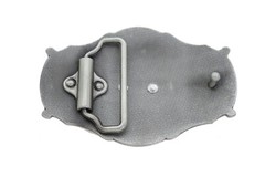 Men Silver Color Metal Western Belt Buckle Rodeo Horse Cowboy Long Shape Casual