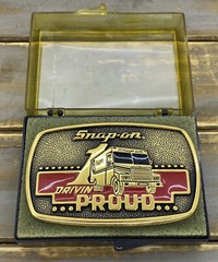 VTG Snap On Tools Solid Brass Box Truck Drivin Proud Belt Buckle BTS Mechanic