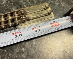 Vintage 32&Prime; Long Chrome Motorcycle Chain Belt Etched Buckle