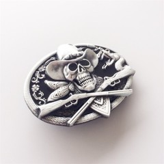 Vintage Style Rodeo Skull Cowboy Black Enamel Belt Buckle also Stock in the US
