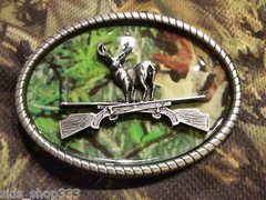 CAMO DEER RIFLE camouflage BELT BUCKLE BUCKLES metal western hunting * US SELLER
