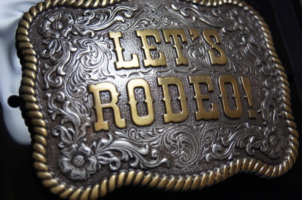 M&F WESTERN Nocona Western Let&rsquo;s Rodeo Rectangle Belt Buckle 37956