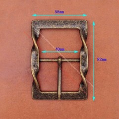 Vintage Retro Brass Leathercraft Twist Center Bar Leather Belt Buckle Inner 40mm