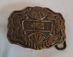 Vintage Oden Inc Personalized Solid Brass Belt Buckle Says « JOE »