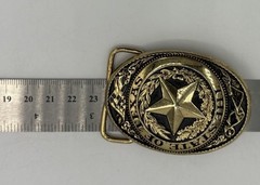 Vintage State of Texas Lone Star Belt Buckle Brass Tone Western Made in USA