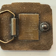 John Deere 550G TC Dozer Belt Buckle Vintage Brass Metal Bulldozer 1994