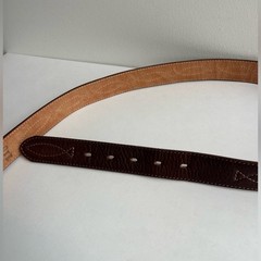 Brown Buffalo Leather Belt Cuero de Búfalo Brass Buckle Size 110 /47.5&Prime; x 1-3/8&Prime;