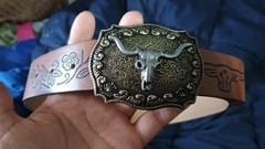 Vintage Western Cowboy Belt – Retro Buckle Printed Belt for Men & Women