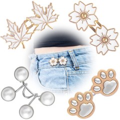 Winsyison 4pcs Pant Waist Tightener, Adjustable White & Silver