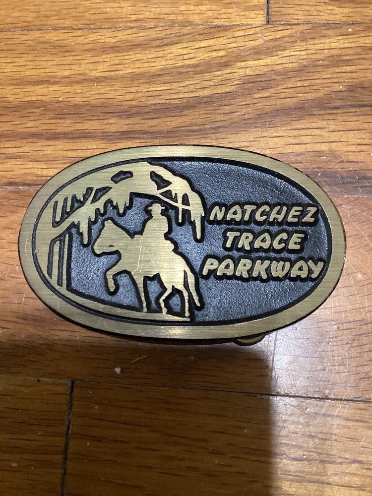 Vintage Natchez Trace Parkway Horse DynaBuckle Solid Brass Dyna Buckle Rare