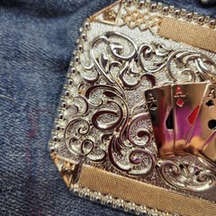 Four Aces Western Belt Buckle Cowboy Fashion Rodeo Jeans Buckle Silver & Roseto