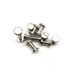 10mmDiameter Post Sliver Brass Chicago Screw Leather Crafting Screw Rivets 10pcs