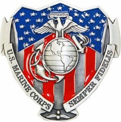 USMC Semper Fi US MARINE CORPS Logo Belt Buckle Semper Fidelis Marines