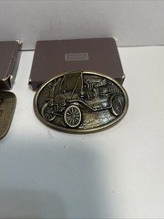 Antique Car Belt Buckle Avon Vintage Model T Brass And Airplane Buckle 1331