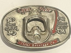 Vintage Itsus Beverage Co Belt Buckle with Bottle Opener
