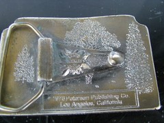 Vintage 1976 Protect America Hunting Heritage Belt Buckle Lewis Buckle Co