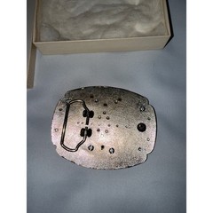 Vintage Bicentennial Eisenhower Silver Dollar Belt Buckle Turquoise Coral Stone