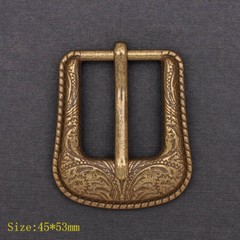 Vintage Copper Western Flower Engraved Cowboy Belt Pin buckle For 1&Prime; Belt Strap