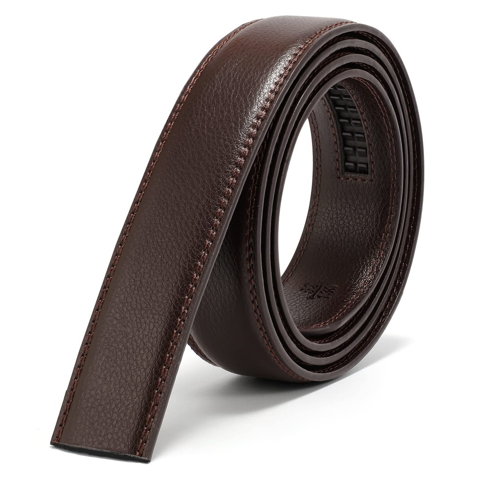 JASGOOD Men&rsquo;s Leather Ratchet Belt Strap Suit Pant Size 28&Prime;-44&Prime;, C-coffee