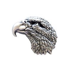 Vintage Silver Plated Eagle Head Western Belt Buckle