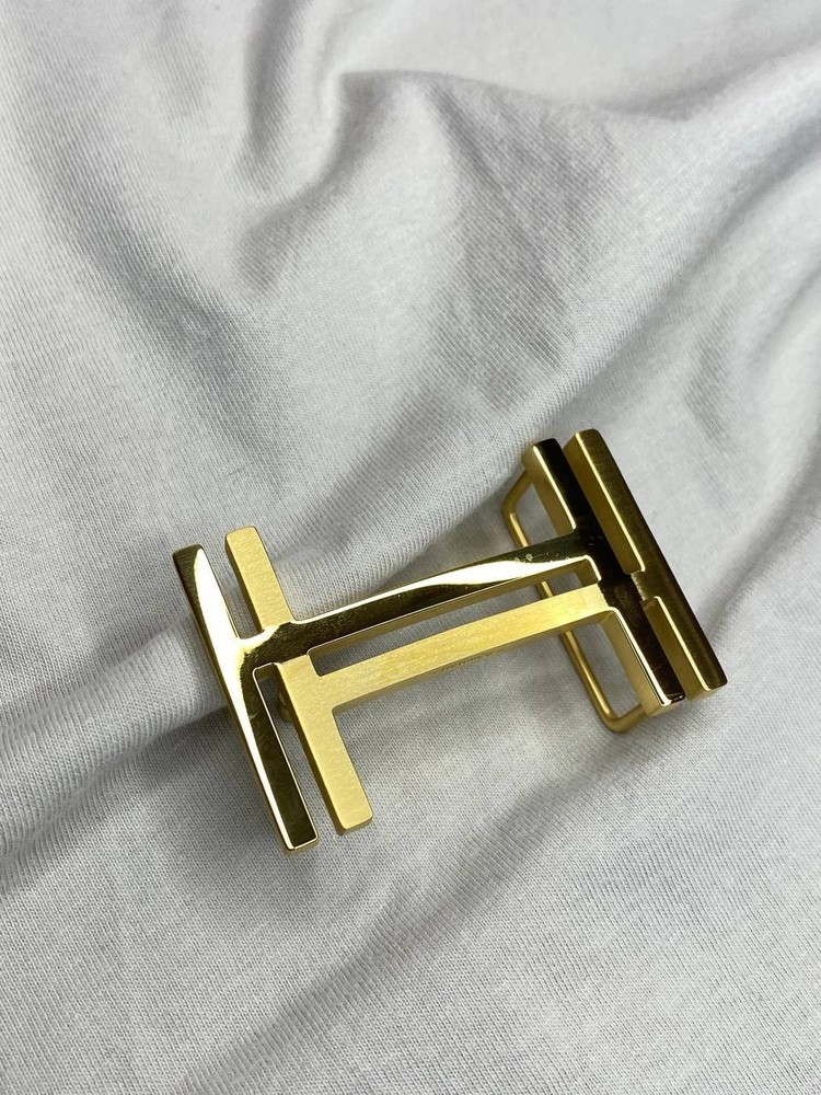 H 32mm 1.25` Belt Buckle Gold Tone Double H Replacement Buckle