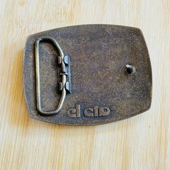 Vintage El Cid Bobcat belt buckle Leather brass Rare