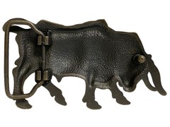 Western Buckle Antique Copper Lady Bull Copper Engraved Buckle Fits 1-1/2&Prime; wide